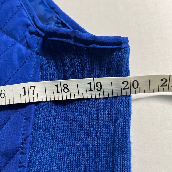 Fresh Blue Puff Vest Diamond Pattern Knit Side and Collar Women’s Size Small - Picture 7 of 8